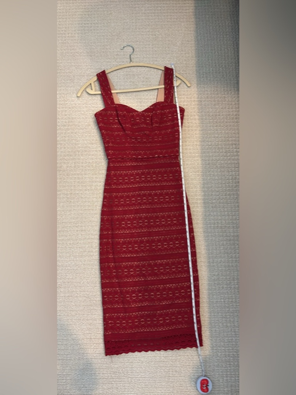 Dress The Population Red Lace Midi Dress XXS